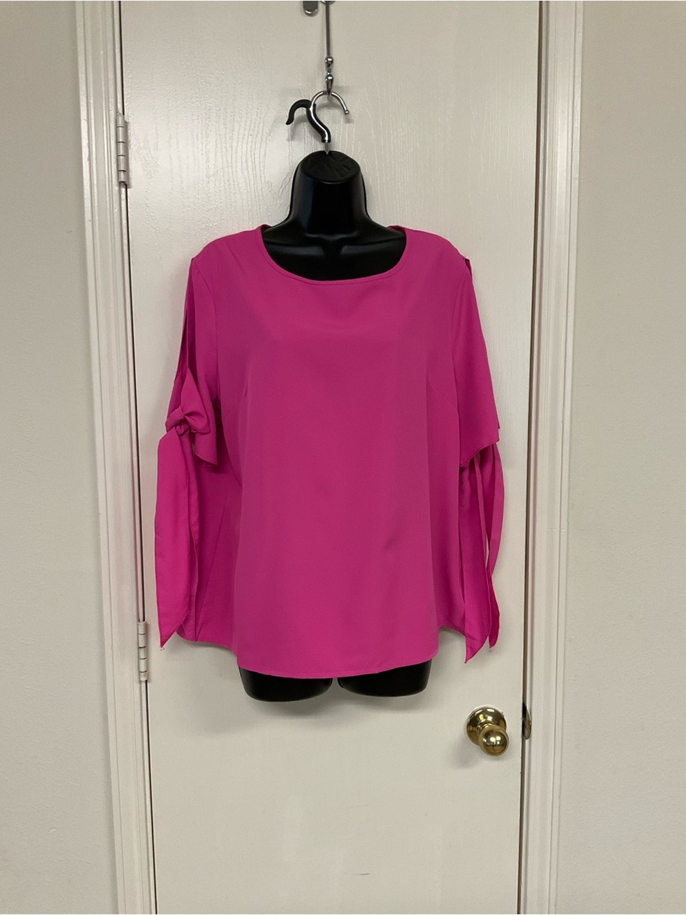 Unbranded Women's Fuchsia Tie-Sleeve Top